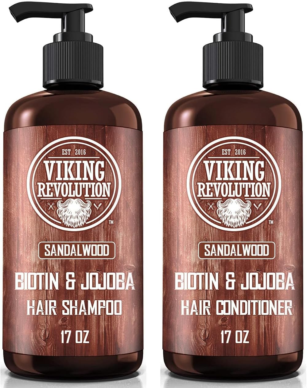Viking Revolution Mens Shampoo and Conditioner 2 x 500 ml Sandalwood Biotin