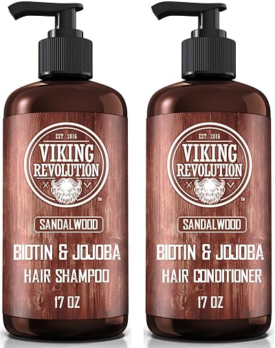 Viking Revolution Mens Shampoo and Conditioner 2 x 500 ml Sandalwood Biotin