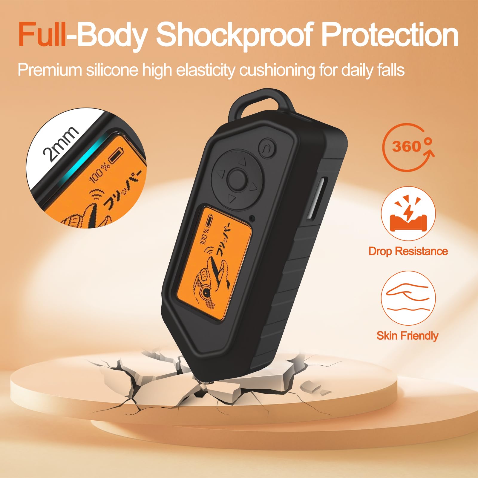 Silicone Case for Flipper, Soft Protective Cover for Flipper Device, Anti-Scratch Protective Cover with Carabiner (Black)