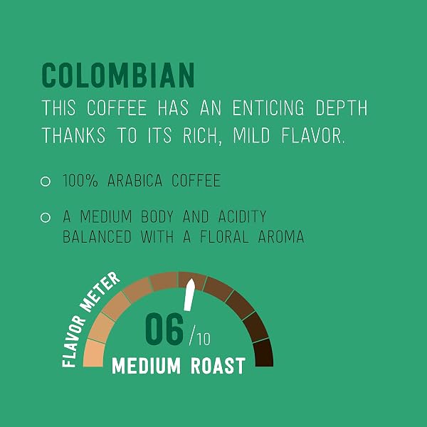 AMAZON BRAND – HAPPY BELLY MEDIUM ROAST COFFEE PODS, COLOMBIAN, COMPATIBLE WITH KEURIG 2.0 K-CUP BREWERS, 24 COUNT