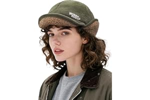 Clakllie Warm Ear Flaps Baseball Cap Winter Trapper Hats with Visor Cold Weather Russian Ushanka Hat Hunting Trooper Hat