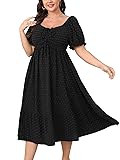 SCOMCHIC Women Plus Size Summer Dress Puff Short