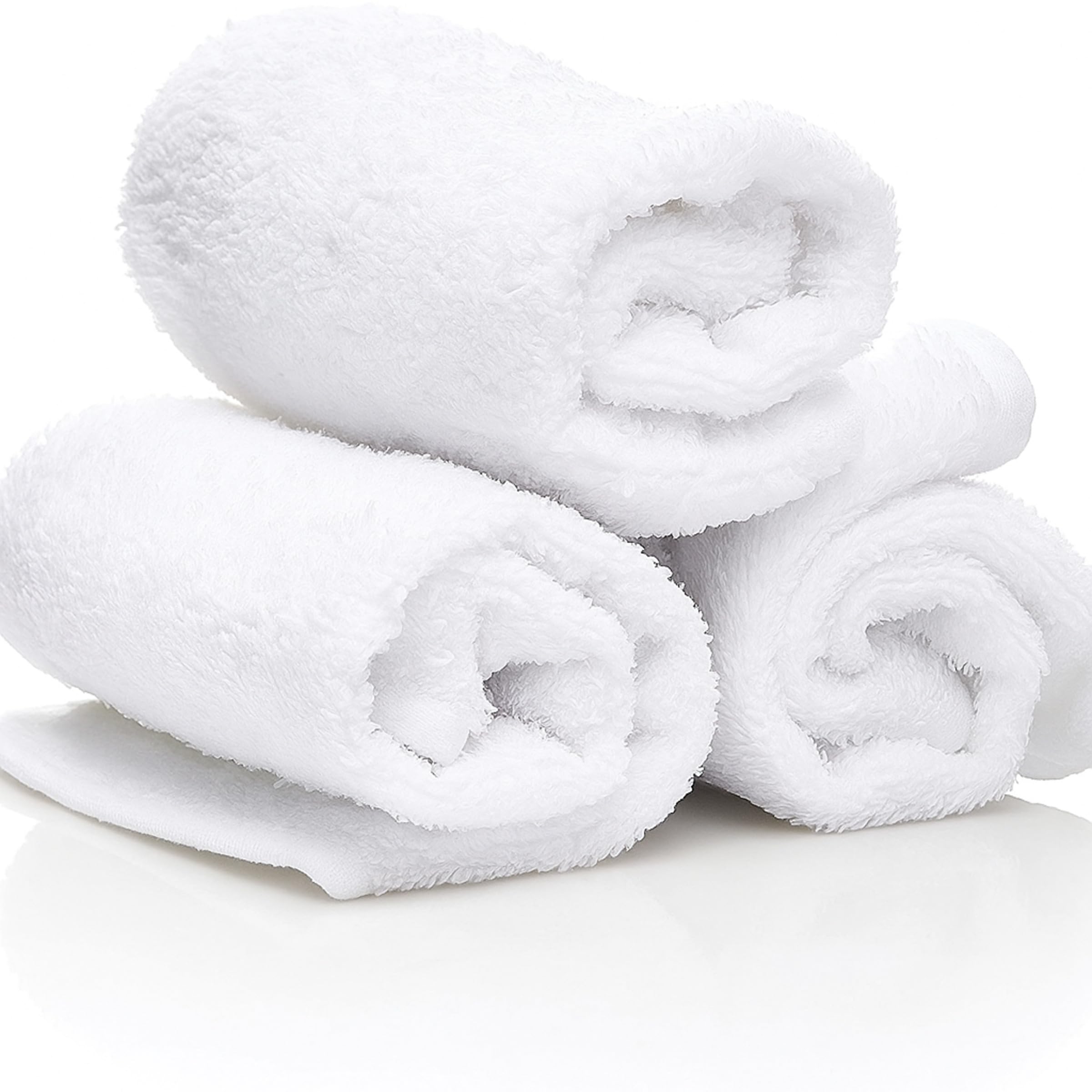 Baby Terry Towelling Cloth Nappies Flat Diapers Washable Nappies| Baby Face Hand Cloths Bath Flannel Wash Towel Wipe Feeding | Soft 100% Cotton 60x60cms Nappy (Pack of 3,White)