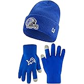 Ultra Game Adults NFL Official Super Soft Heritage Logo Winter Beanie Knit Hat with Extra Warm Touch Screen Gloves
