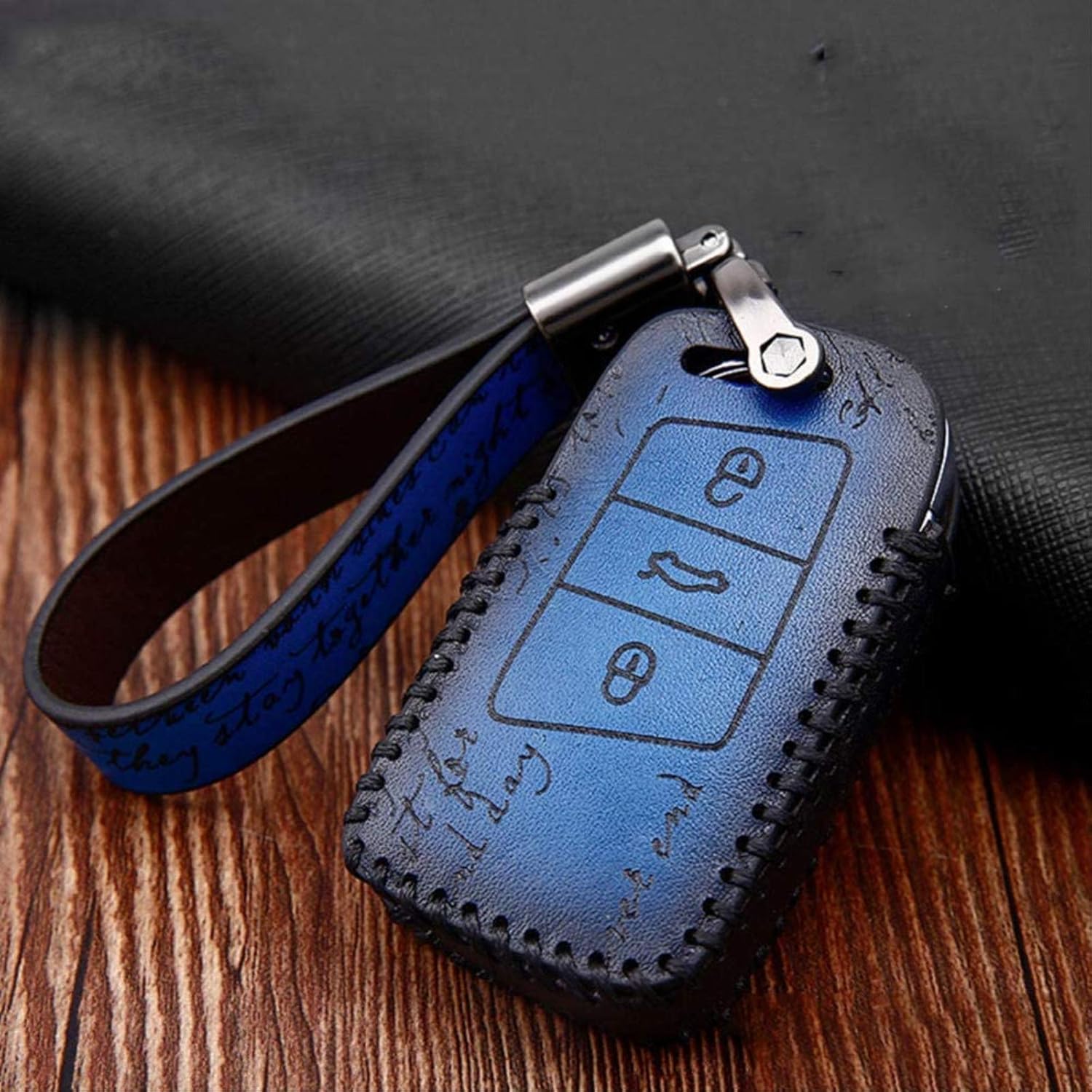 Portachiavi In Pelle Con Gancio Per Auto - Custodia Protettiva Elegante Con Moschettone - Foto 8