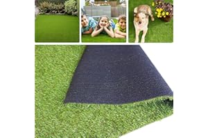 NINXANG Artificial Grass Rug 0.8 Inch Pile Height 6FTx10FT Indoor Outdoor Rug Fake Grass Carpet with Drainage Holes Green Synthetic Grass Turf Mat Turf Grass for Patio Deck Balcony Landscape Lawn