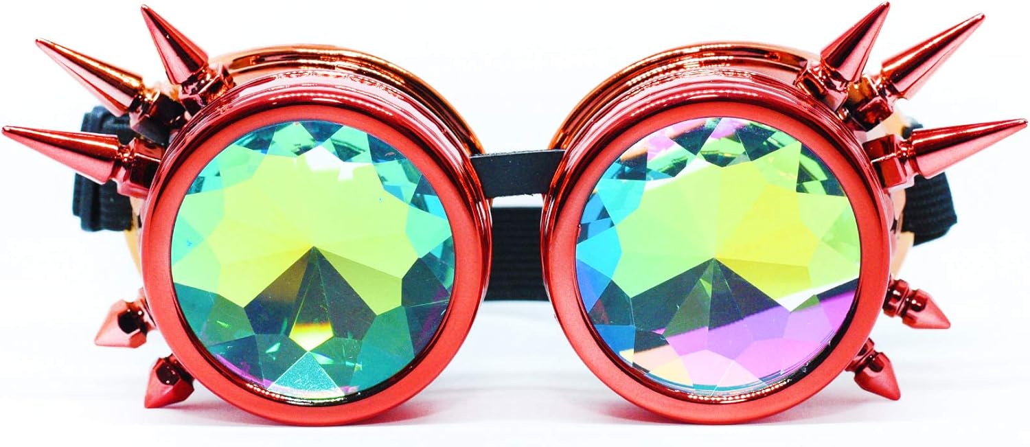 Kaleidoscope Glasses 3 Pk Trippy Psychedelic Rave Goggles Funky