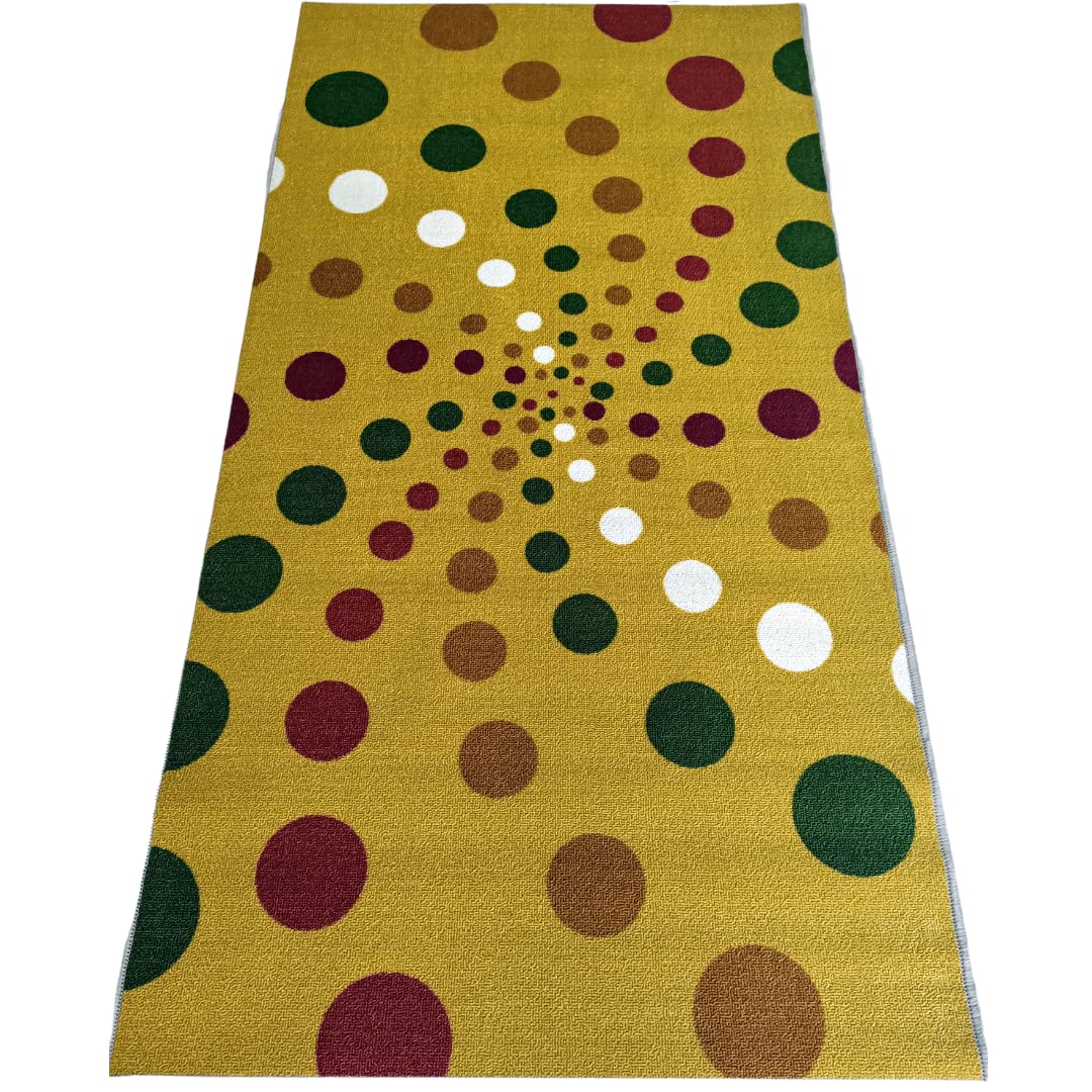 BuyElegant Polyester Non-Slip Area Rug, 150 cm Length x 80 cm Width, Spiral Dots Light — image 1