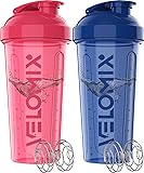 VELOMIX -2 Pack- 28 oz Protein Shaker Bottles for
