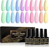 Shining She Pastel Gel Nail Polish Set 10 Colors 8ML UV/LED Soak Off