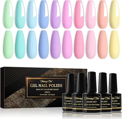 Shining She Pastel Gel Nail Polish Set 10 Colors 8ML UV/LED Soak Off