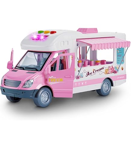 Kinsfun Taco Truck Toy – Die-Cast Metal Pull-Back Action Vehicle For Kids (Model KS5255D)