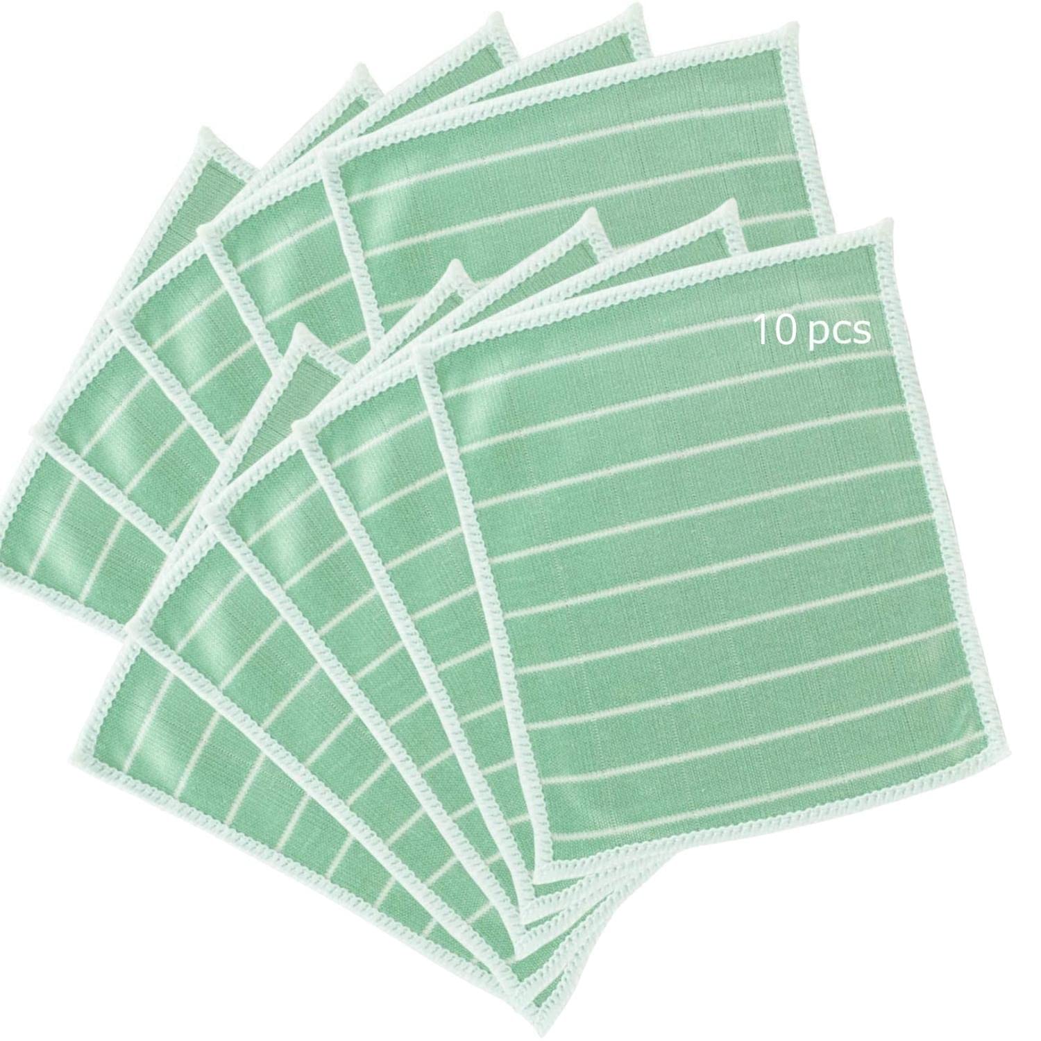 Bamboo Glasses Cloth for Glasses, Screen, Visor, Jewellery, Watch - Effective Cleaning Glasses - Microfibre Screen Cloth - Reusable Wipes (10)