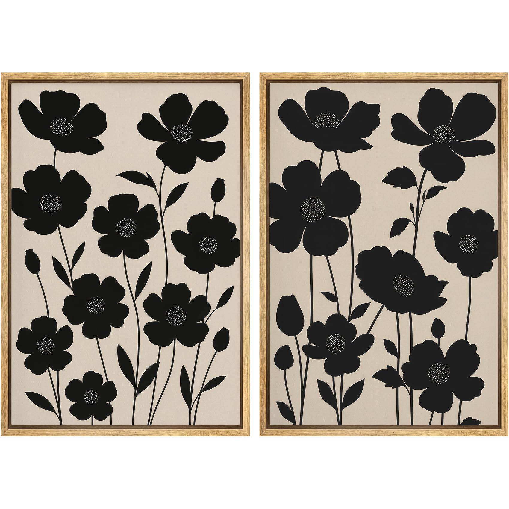 MUDECOR Framed Canvas Print Wall Art Set Silhouette