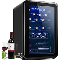 24 Bottle Retro Wine Cooler - Quiet Counter Top Wine Chiller, Freestanding Wine Refrigerator with Digital Display (24…