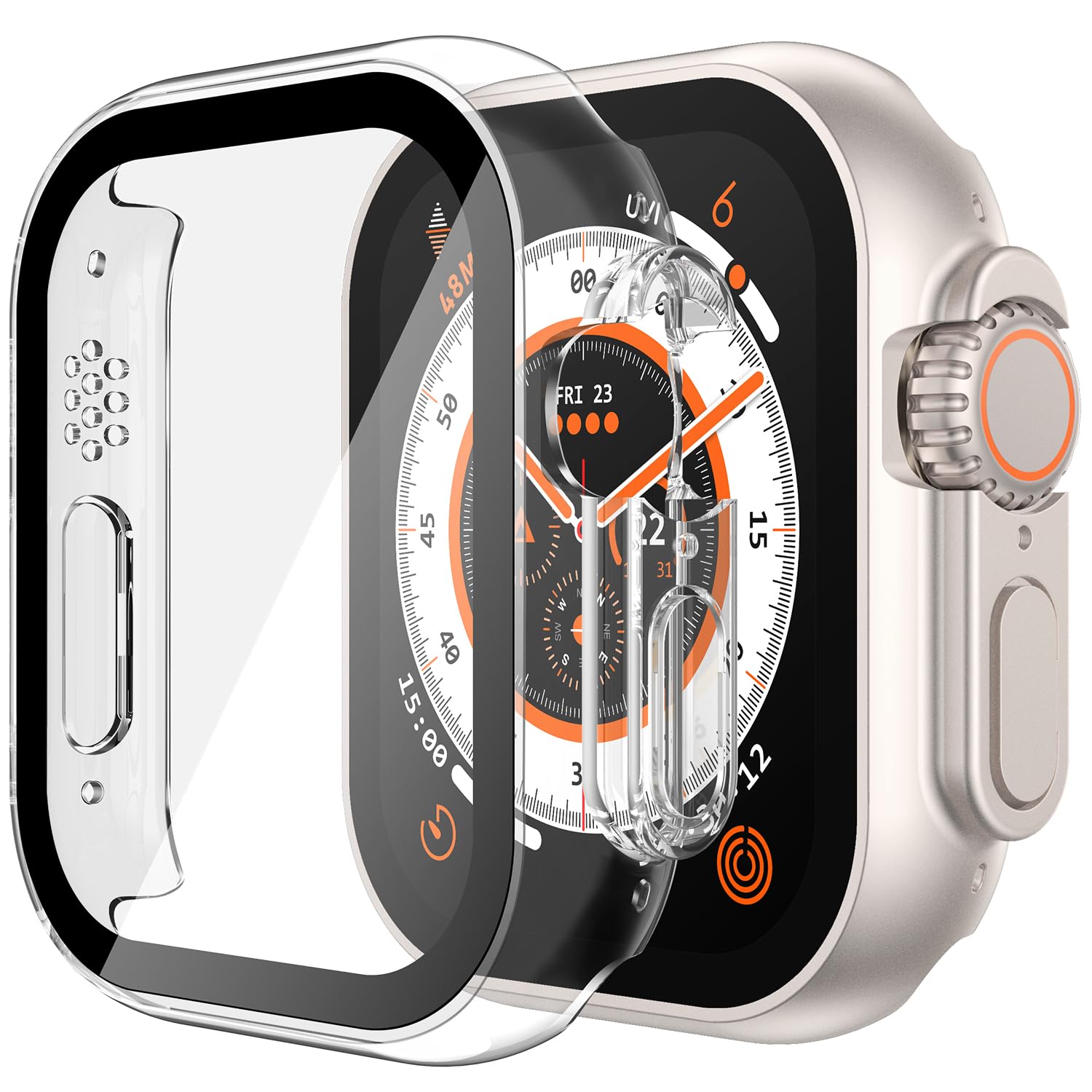 Misxi 2 Pack Hard PC Case with Tempered Glass