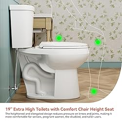 HOROW 19 Inch Tall Toilets, Extra High Toilets with