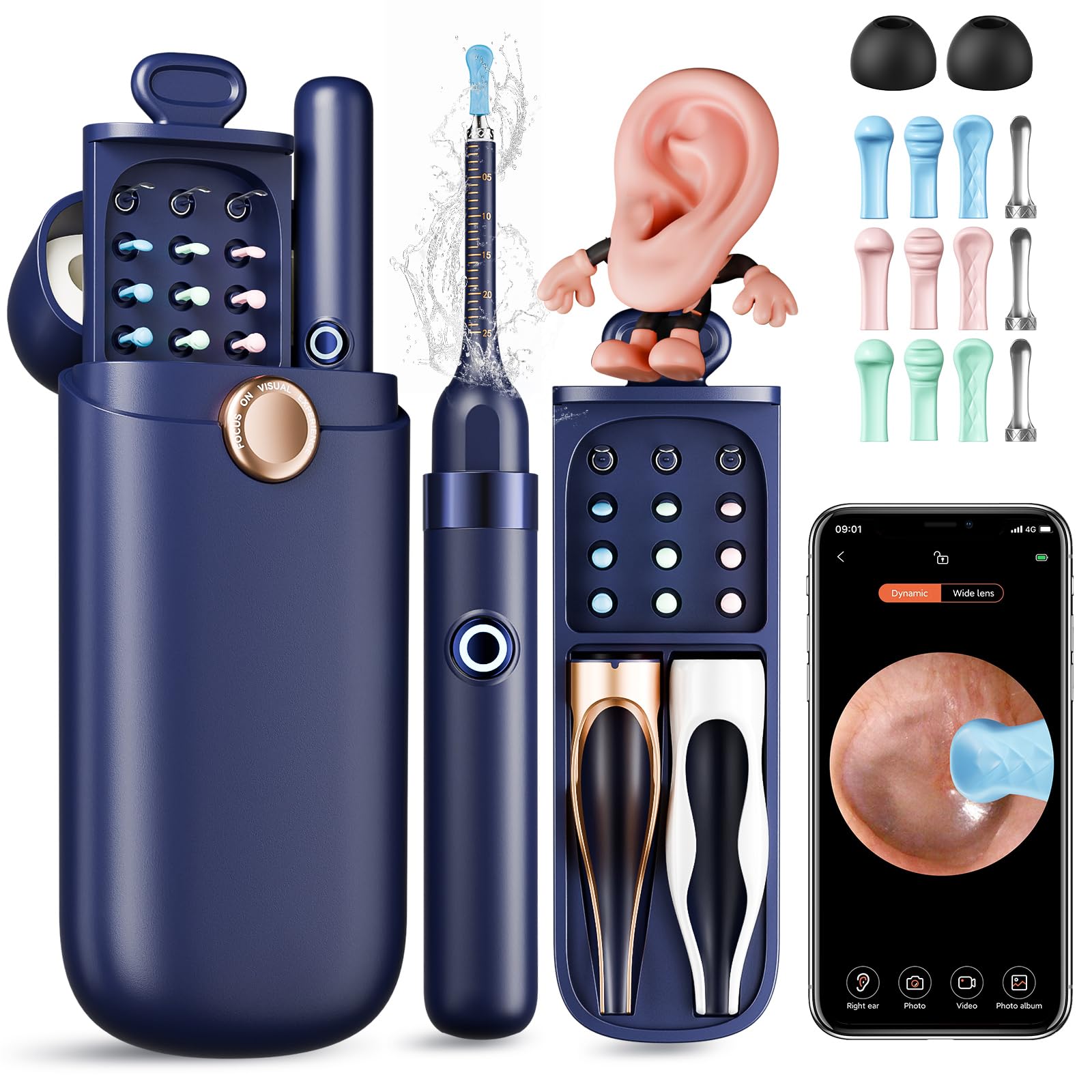 Photo 1 of Ear Wax Removal, Ear Cleaner with Camera 1296P HD,Visual Ear Cleaner with 6 LED Lights and Flexible Tip,FSA HSA Eligible Items,Safe Ear Wax Removal Kit with Camera,Ear Cleaning Tool for Family Gifts