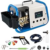 Yoking Pressure Washer, Max 150 bar, 12L/min, Power Washer for Cars, Driveways, Patios, Decks & Sidewalks, PM Inverter 3HP Motor,Horizontal Triplex Pump,60dB Quiet,with 7 Nozzles,Dual Wall/Floor Mount