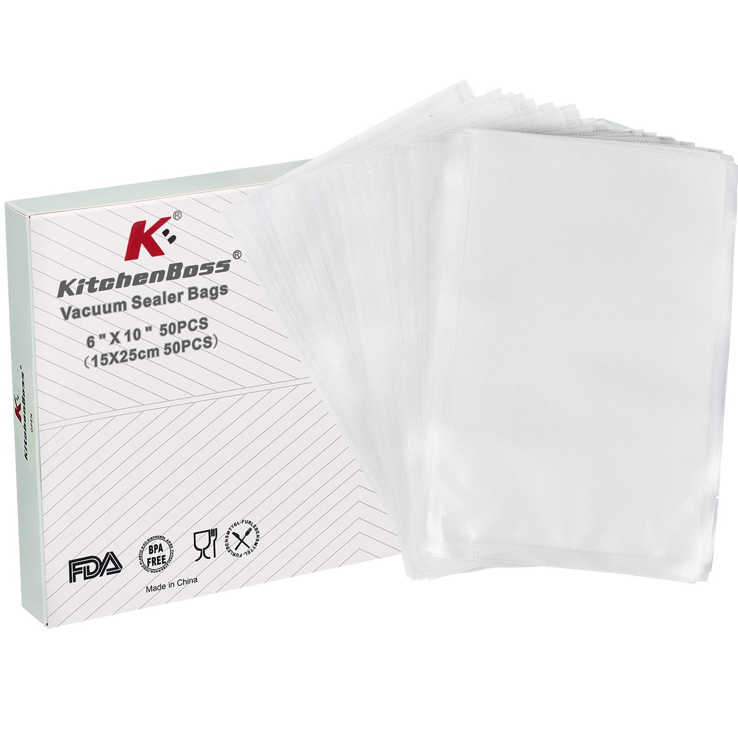 Vacuum Sealer Bags Food Vacuum Bags 50pcs 15 x 25cm BPAFree