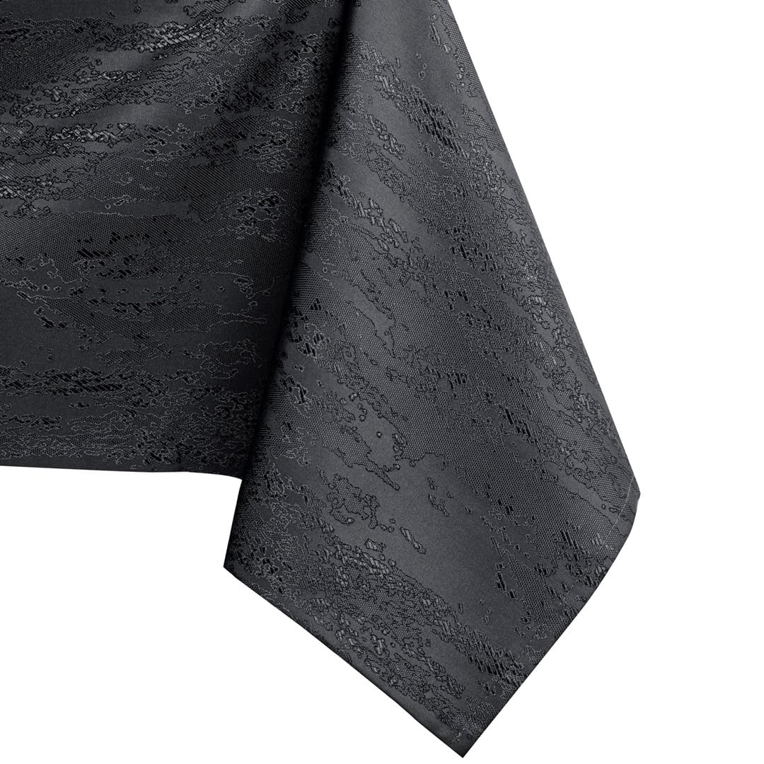 AmeliaHome Lotus Effect Tablecloth Water-Repellent Polyester Anthracite Vesta 130 x 180 cm Oval