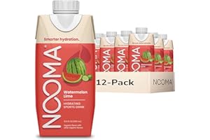 NOOMA - Hydrating Sports Drink - Electrolyte Drink with Organic Coconut Water - Organic & No Added Sugars - Rapid Hydration - 30 Calories & 505mg Electrolytes - Watermelon Lime - 12 Pack (16.9oz each)