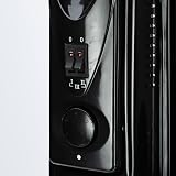 Status 9-Fin Oil Filled Radiator 2000W Electric Heater Thermostat Black Portable view 5