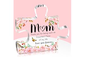 Mothers Day Gifts from Kids Daughter Son Acrylic Puzzle Plaque Heartwarming Gifts for Mom Presents Birthday Christmas Mother'