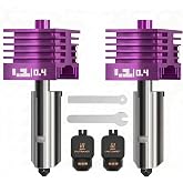 2PCS 0.4MM Hotend Kit for Bambu Lab P2S/H2D/H2C/H2S/X2D/A1/A2L/A1MINI | Quench-Polish-Quench Hardened Steel Nozzle with Silicone Cover, High Temp Wear Resistant, Non-Stick, Quick Swap