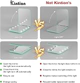 Kintion Pocket Mirror 1X/3X LED Lighted 2-Sided Compact Travel Mirror Cyan view 7