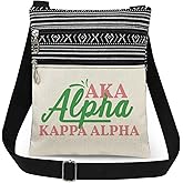 XiaoGalaee 1908 AKA Sorority Sister Crossbody Bag with Adjustable Strap Green Pink Color Print Greek Sorority Messenger Bag