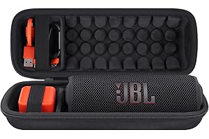 Khanka JBL Flip 7/Flip 6 Waterproof Portable Bluetooth Speaker Protective Case, Case Only (Black)