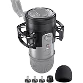 jidinung [2026 Upgrade] Custom Blue Yeti Shock Mount with Pop Filter | Elastic Suspension Design Reduces Vibration Noise, Shock Mount 100% Fits Blue Yeti, with 3/8" to 5/8" Screw Adapter