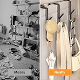 MOFELON Over Door Hook 4 Pack Heavy Duty Metal Coat Rack Hangers Black view 6