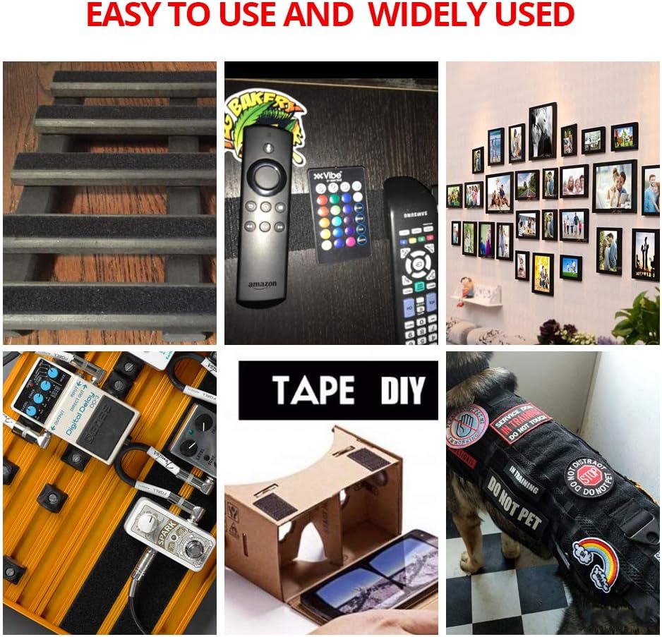 Sticky Back Hook and Loop Tape Roll 26 Feet Black Sticky Back Tape Double Sided Removable Hanging Strips for Indoor Outdoor Home School Office Use Tape Self Adhesive Hook and Loop (1in/8M)