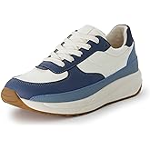 CUSHIONAIRE Women's Score lace up Sneaker +Comfort Foam, Wide Widths Available