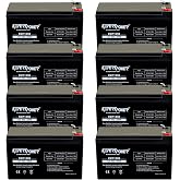 ExpertPower EXP1290, 12V 9AH Battery for UPS, F2 Terminals (8 Pack) | Long-lasting, rechargeable AGM 12 Volt batteries for alarm, security system, speaker, APC UPS battery replacement UB1290