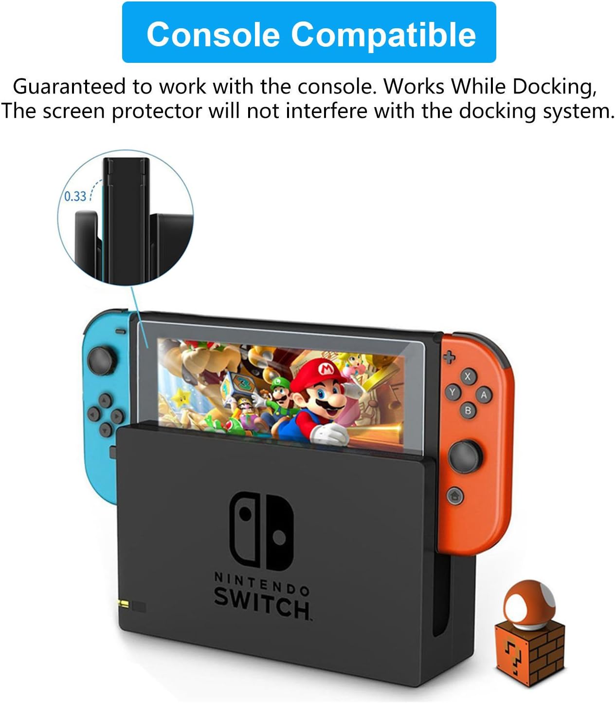 [3 Pack] Screen Protector Tempered Glass for Nintendo Switch, iVoler Transparent HD Clear Anti-Scratch Screen Protector Compatible Nintendo Switch: Electronics