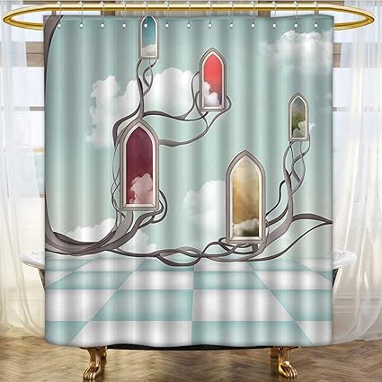 Shower Curtains Sets Bathroom Mirrors Over Tree Branch On Clouds