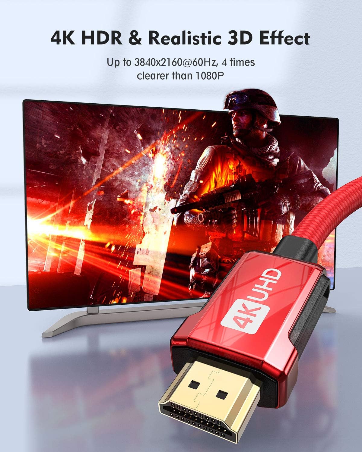 4K HDMI Lead 2m, Silkland HDMI ARC Cable for Soundbar, High Speed