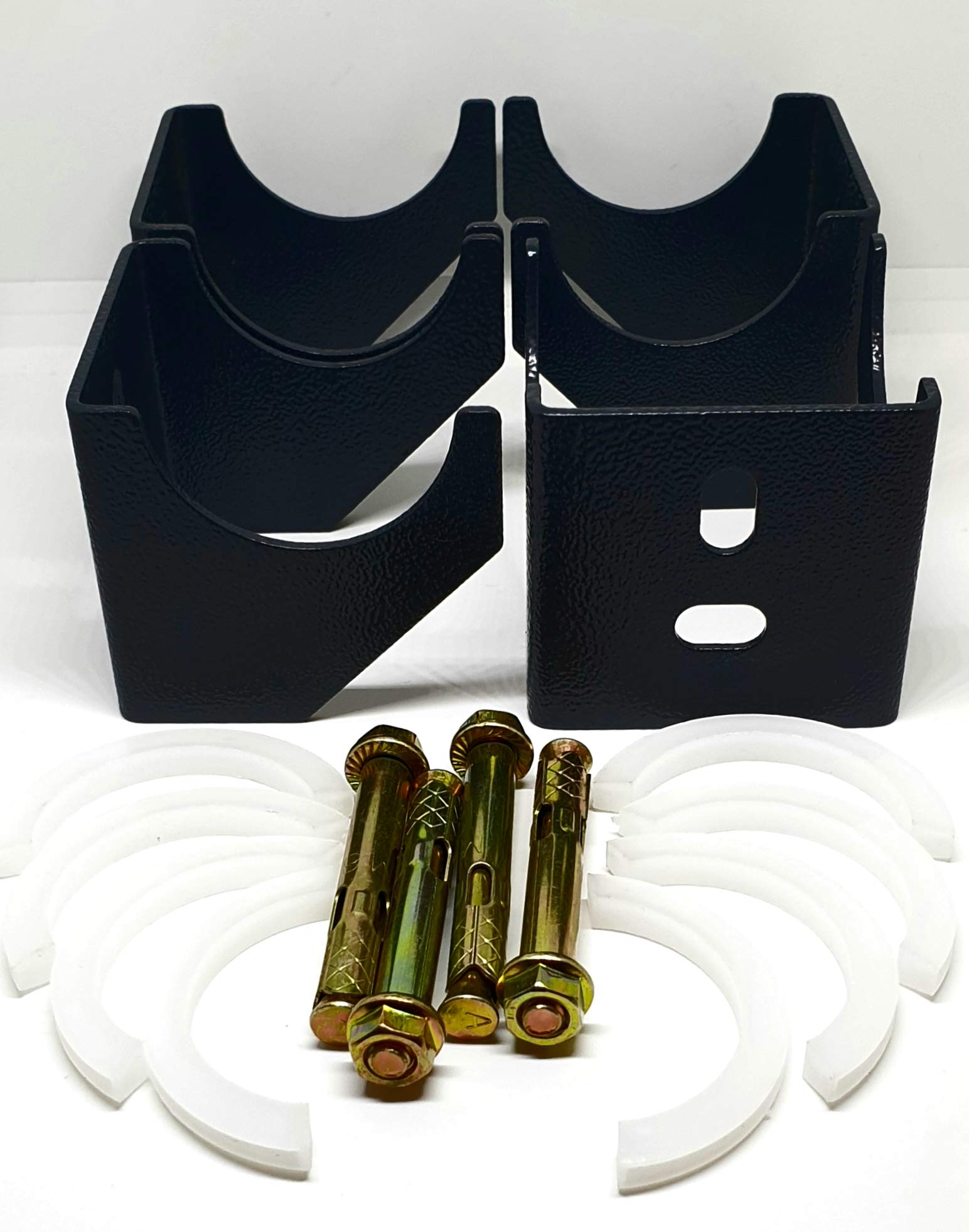 Radiator Brackets Dual Arm Vertical Column Wall Mount (with Free Fixing KIT) (85mm(A) X67mm(B) X57.5mm(C), Black)