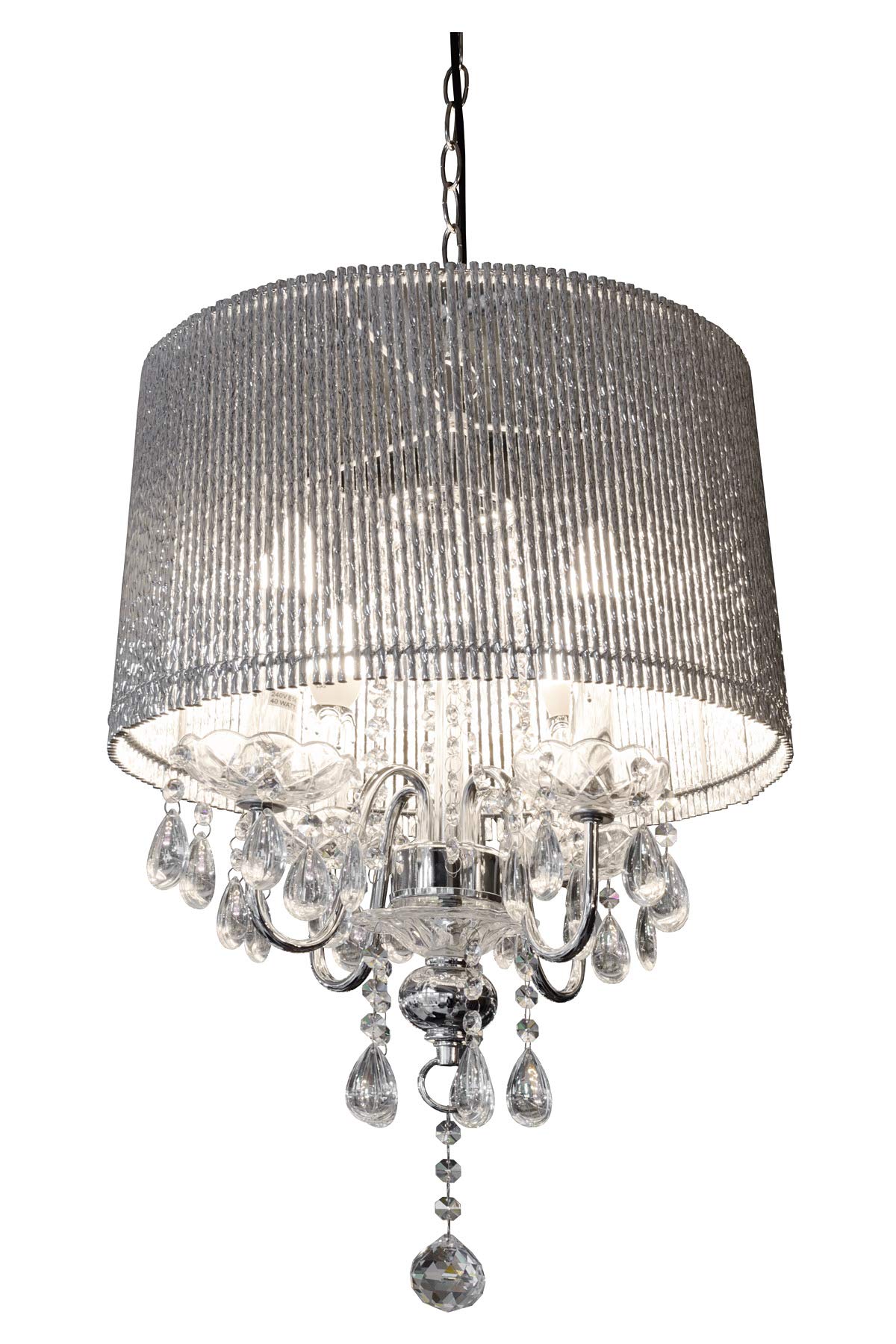 Febland Beaumont Four Light Silver Tube Chandelier