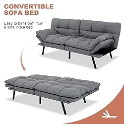 MUUEGM Futon Sofa Bed,Memory Foam Modern