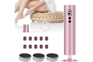 CBVCBV Powerful Electric Foot File & Callus Remover - Over 1-Hour Continuous Use, 360° Rotating Grinder, Foot Drill & Sander, 1200mAh Rechargeable Cordless Pedicure Tool,Foot Grinder(Pink)
