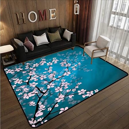 Tapis Rustique Pour Chambre A Coucher Motif Framboise Bleu Sarcelle 4 7 X5 3 140cm 160cm Couleur 06 Amazon Fr Cuisine Maison