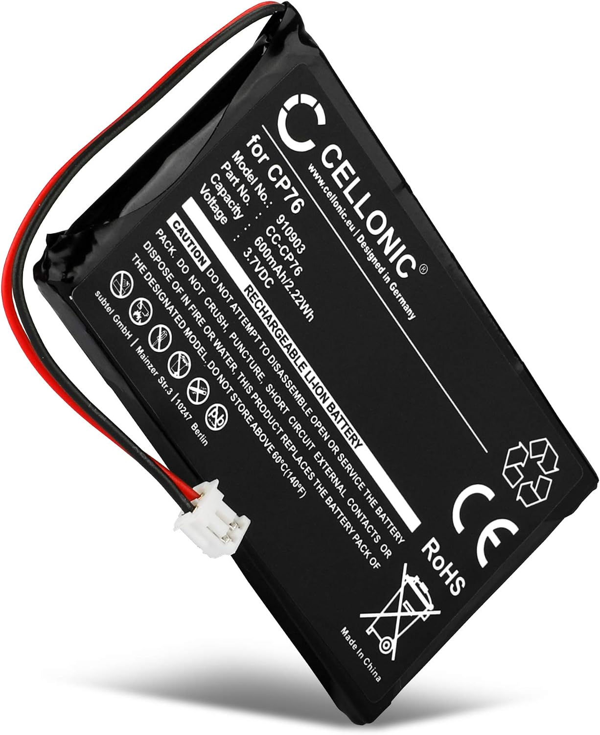 CELLONIC 1x Battery for Cordless phone Compatible with Grundig Calios 1, Calios A1, Calios H1, / BT CP76 - (600mAh, 3.7V)