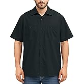 NY Threads Men's Work Shirt Two Pockets Short-Sleeve Industrial Work Wear