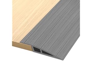FONUNO Vinyl Door Threshold Flooring Transition Strip Self Adhesive Carpet Edging Strip for Laminate Doorway Edge Threshold from 1/5" to 2/5" (Light Gray Wood Grain, 3.3 Ft)