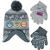 Nickelodeon Boys Paw Patrol Winter Hat, 2 Pair Gloves or Mittens (Toddler/Little Boys)