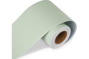LaCheery 50ft x 3in Sage Green Peel and Stick Wallpaper Border for Bedroom Wall Borders Peel and Stick for Living Room Self Adhesive Wallpaper Trim Border Removable Wall Decor Sticker Tape Vinyl Sheet